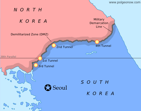 korean demilitarized zone map